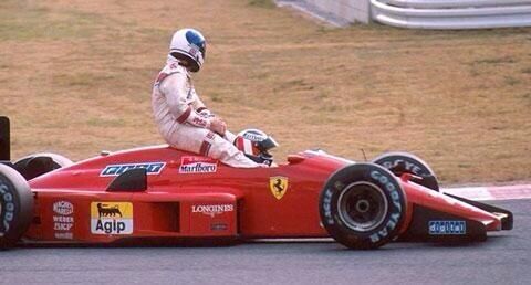 Warwick 1988-ban Berger Ferrariján (Fotó: Twitter/Mark Webber)