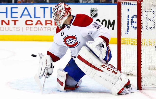 Carey Price remekül védett, és még jó fej is volt az Islanders elleni meccsen (Fotó: Reuters)