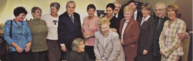 A vb-aranyérmes társaság évtizedekkel később, a kép jobb szélén a Németországból hazalátogató Hanus Ágnes (Fotó: Jocha Károly)