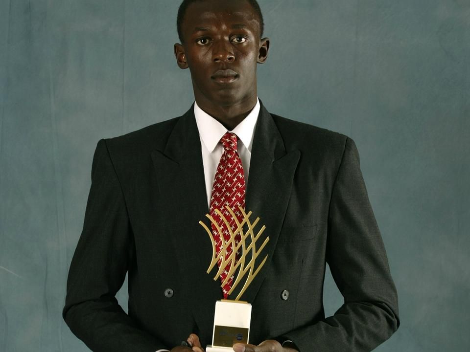 A 2002 feltörekvő sztárjának választott Usain Bolt az IAAF monacói díjátadóján