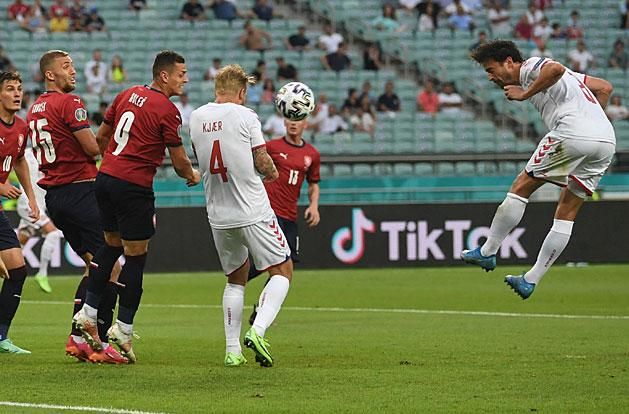 Thomas Delaney befejeli az első dán gólt (Fotó: AFP)
A GÓL A KÉPRE KATTINTVA TEKINTHETŐ MEG!