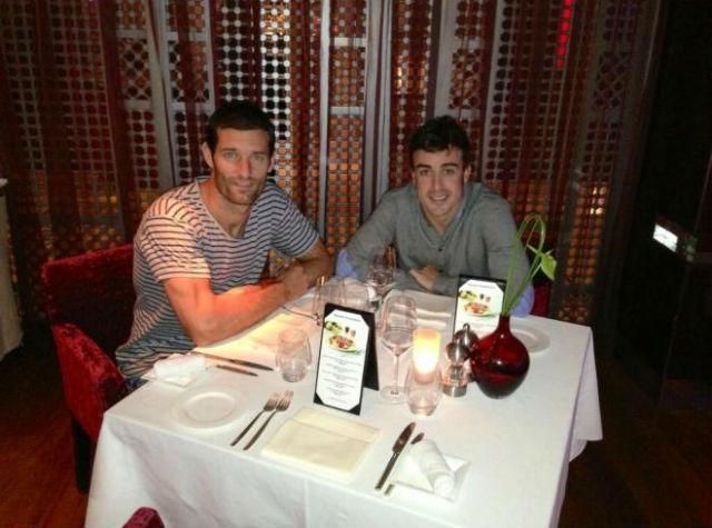 Alonso és Webber baráti vacsorája (Fotó: sport1.de)