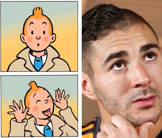 Tintin meglepődött Benzema séróján