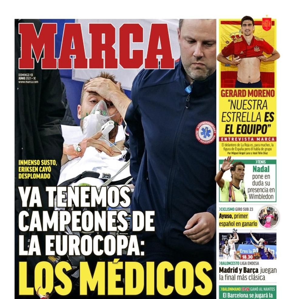 A Marca vasárnapi címlapja (Fotó: Marca)