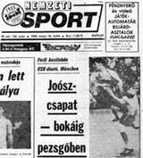 A Nemzeti Sport címlapja 
a '92-es KEK-siker másnapján