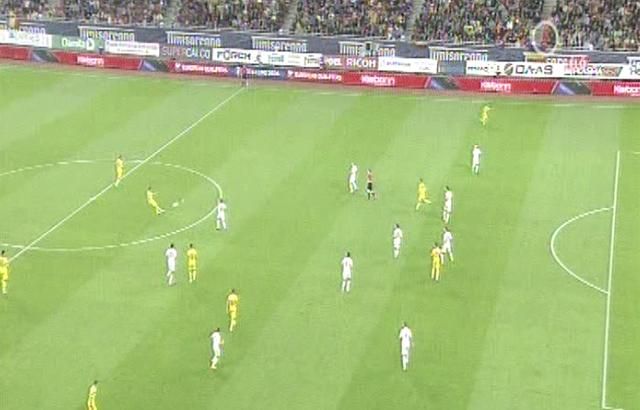 A románok gólja biztosan nem volt les (Forrás: MTVA felvétele)