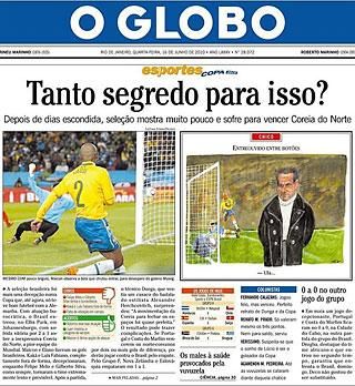A nagy titkolózás után csak ennyi? A Maicon-góllal induló 
O Globo nem volt elragadtatva a kiszenvedett győzelemtől