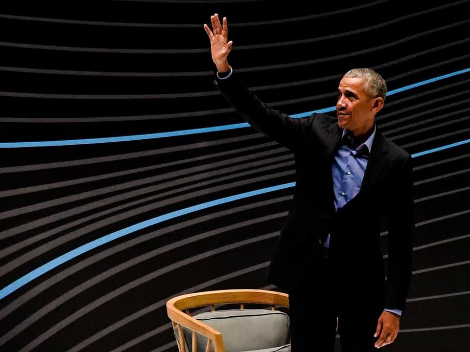 Barack Obama a kolumbiai Bogotában rendezett konferencián (Fotó: AFP)