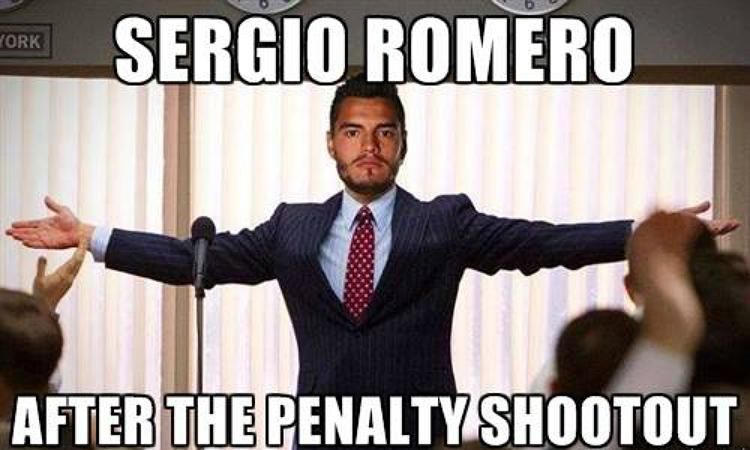 Romero így vonult be az öltözőbe a tizenegyespárbaj után (Fotó: Twitter)