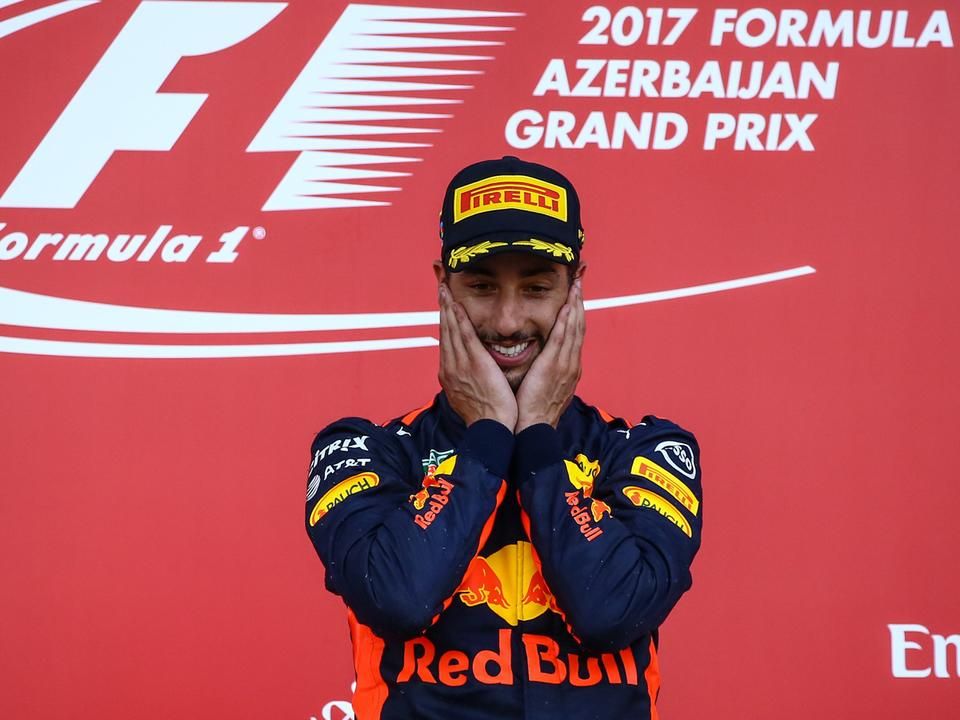 Ricciardo duplázna Azerbajdzsánban (Fotó: AFP)