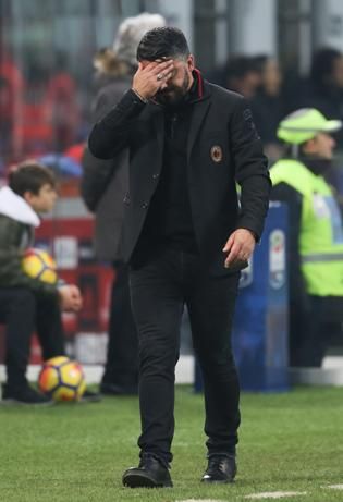 Gennaro Gattuso gesztusa mindent elárul az őszi Milanról 
(Fotó: AFP)