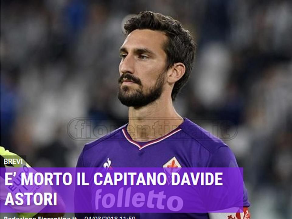A Fiorentina a honlapján jelentette be a csapatkapitány halálhírét (Fotó: fiorentina.it)