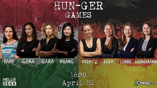 A magyar és német női sakkválogatott április 21-én csapott össze a neten