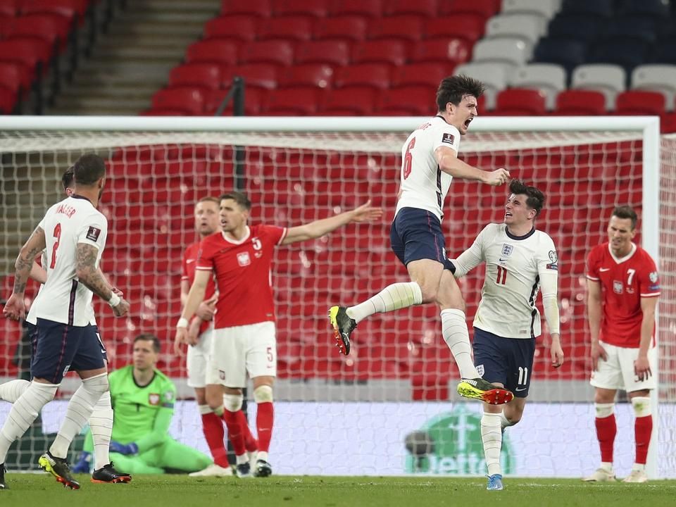 Harry Maguire gólja döntötte el az angol–lengyelt (Fotó: AFP)