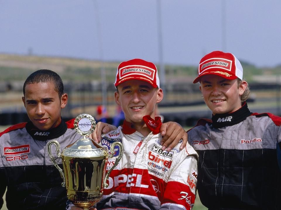 Gokartban is remekeltek: Lewis Hamilton, Robert Kubica és Nico Rosberg 2000-ben