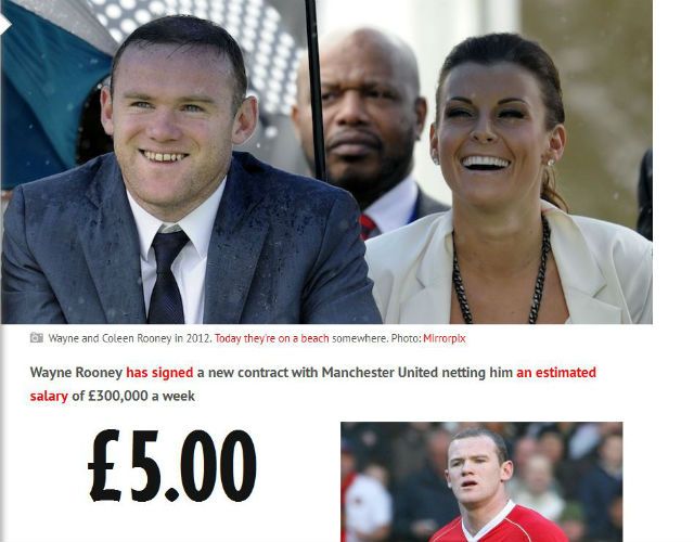 Mire ezt a képet megnézte és ezt a mondatot elolvasta, Rooney – alias „300NEY” – már 5 fontot keresett
