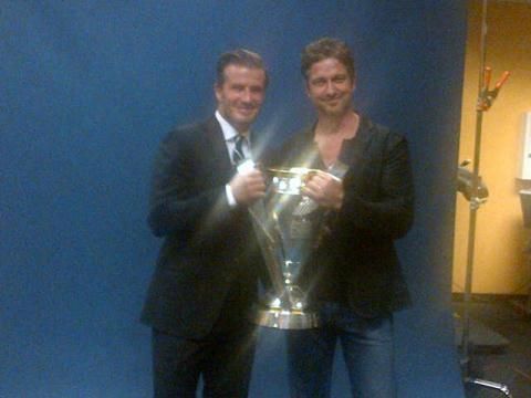 Beckham és Gerard Butler (Forrás: facebook.com/Beckham)