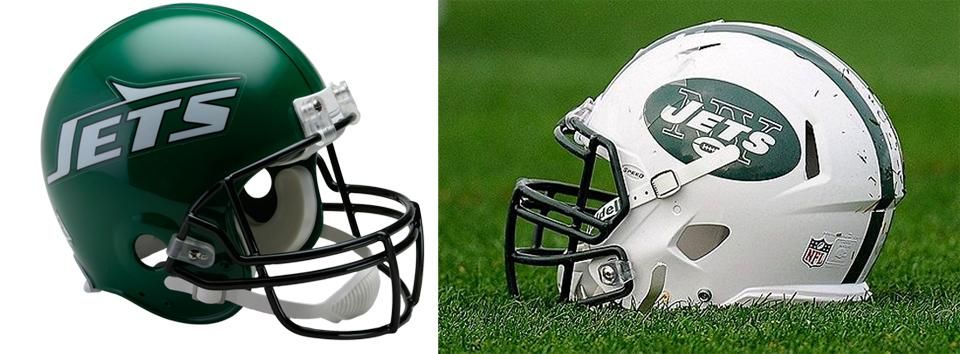 1978 és 1997 között volt már zöld a Jets sisakja, utána áttértek fehérre, azt egészen 2018-ig viselték