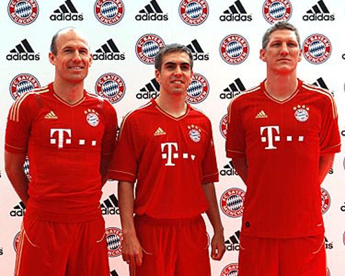 A csapat sztárjai: Arjen Robben, Philipp Lahm, Bastian Schweinsteiger (Fotó: Fcbayern.de)