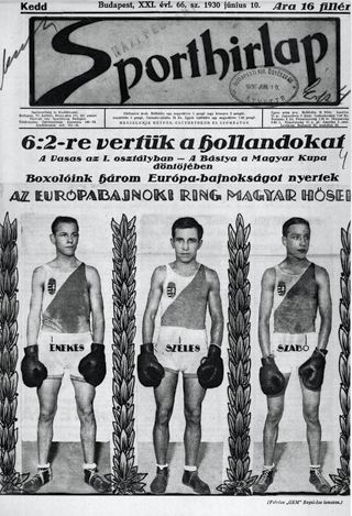 A három magyar király az 1930-as Eb-ről: Énekes István, Széles János és Szabó Gyula
