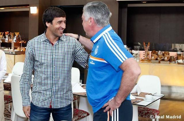 Raúl és Carlo Ancelotti ellenfélként találkoztak, de együtt sosem dolgoztak (Fotó: a Real Madrid Facebook-oldala)