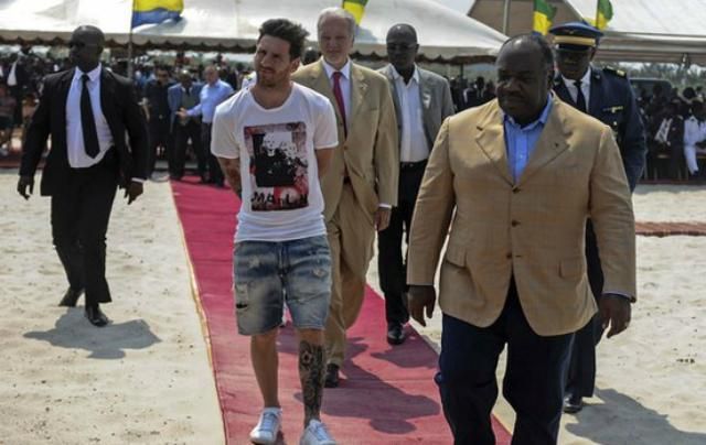 Lionel Messi arca sok mindent elmond a gaboni látogatásáról (Fotó: Getty Images)