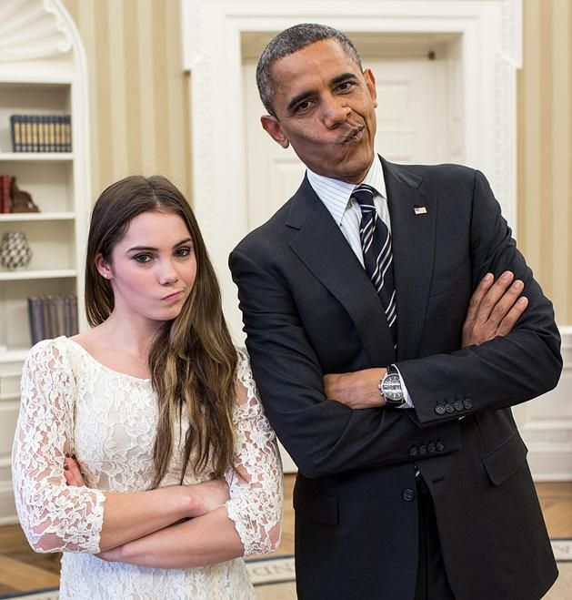 Maroney a Fehér Házban, Barack Obama elnökkel (Fotó: Pete Souza/Fehér Ház)