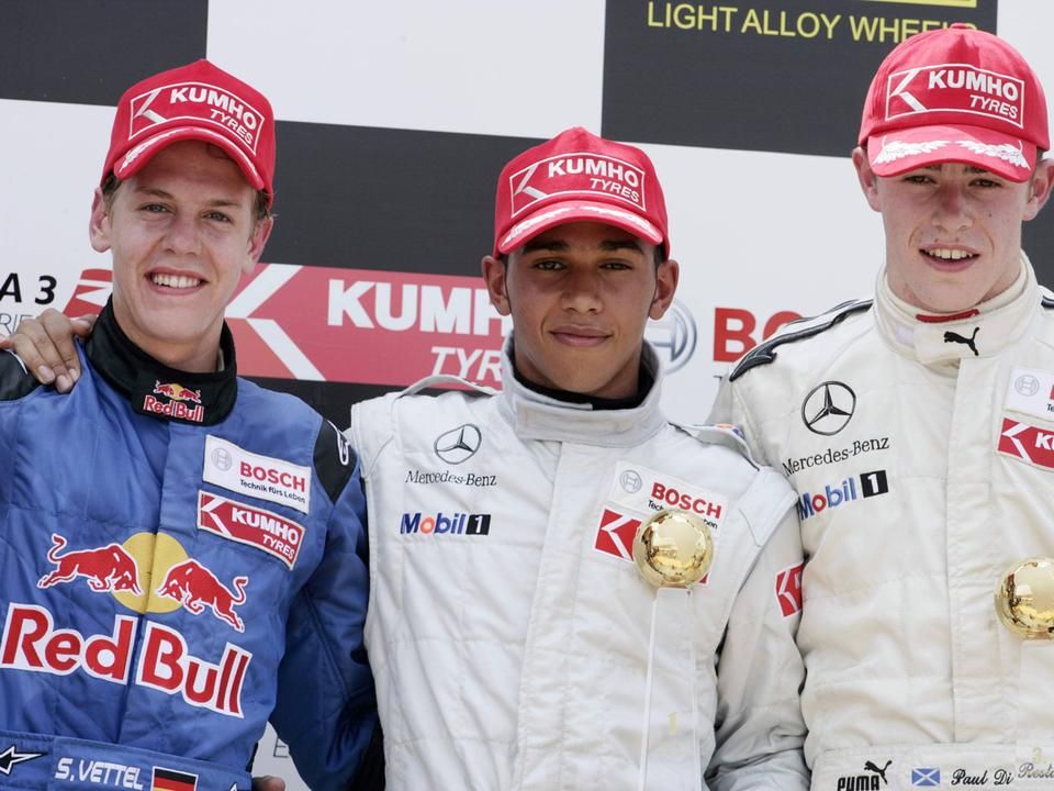 Európai F3, 2005: Sebastian Vettel, Lewis Hamilton és Paul di Resta a norisringi dobogón – később mindhárman felléphettek a Formula–1-be