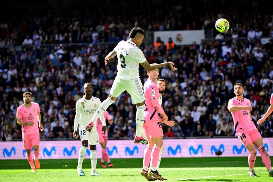 Éder Militao fejes góljával átvette a vezetést a Real (Fotó: AFP)