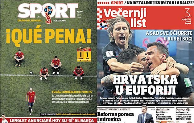 Milyen kár! – ez a spanyol Sport álláspontja; Horvátország eufóriában – ez pedig Vecernji listé