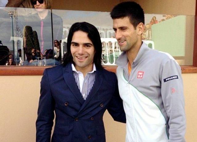Radamel Falcao és Novak Djokovics (Fotó: Daily Mail)