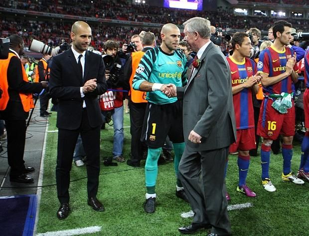 Sir Alex Ferguson csak gratulálhatott Josep Guardiolának és a Barcelona játékosainak (Fotó: Getty Images)
