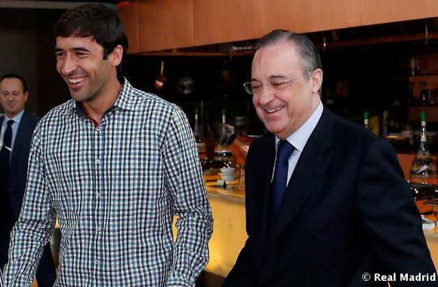 Raúl és Florentino Pérez a fogadáson (Fotó: a Real Madrid Facebook-oldala)