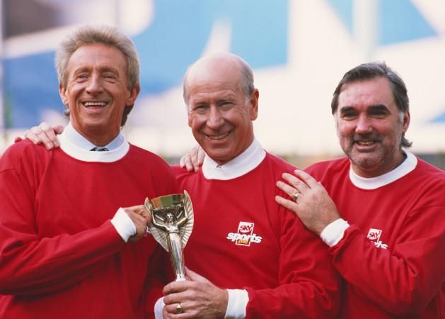 Denis Law (balról), Bobby Charlton és George Best – a nagy manchesteri hármas (Fotó: Getty Images)