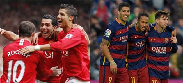 A manchesteri Rooney, Tévez, C. Ronaldo, avagy a barcelonai Suárez, Neymar, Messi hármas sem volt rossz…