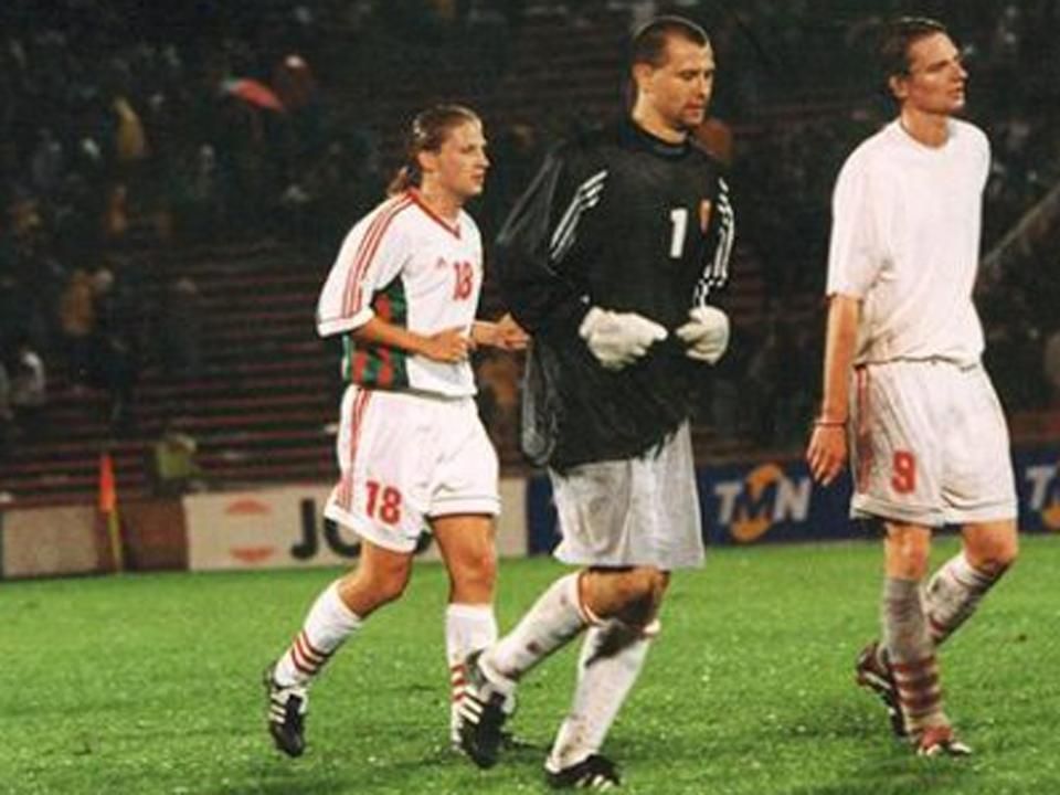Horváth Ferenc (9) góljával vezetett a magyar válogatott Portugália ellen, de 3–1-re kikapott a hazai Eb-selejtezőn 1998-ban (Fotó: Nemzeti Sport, archív)