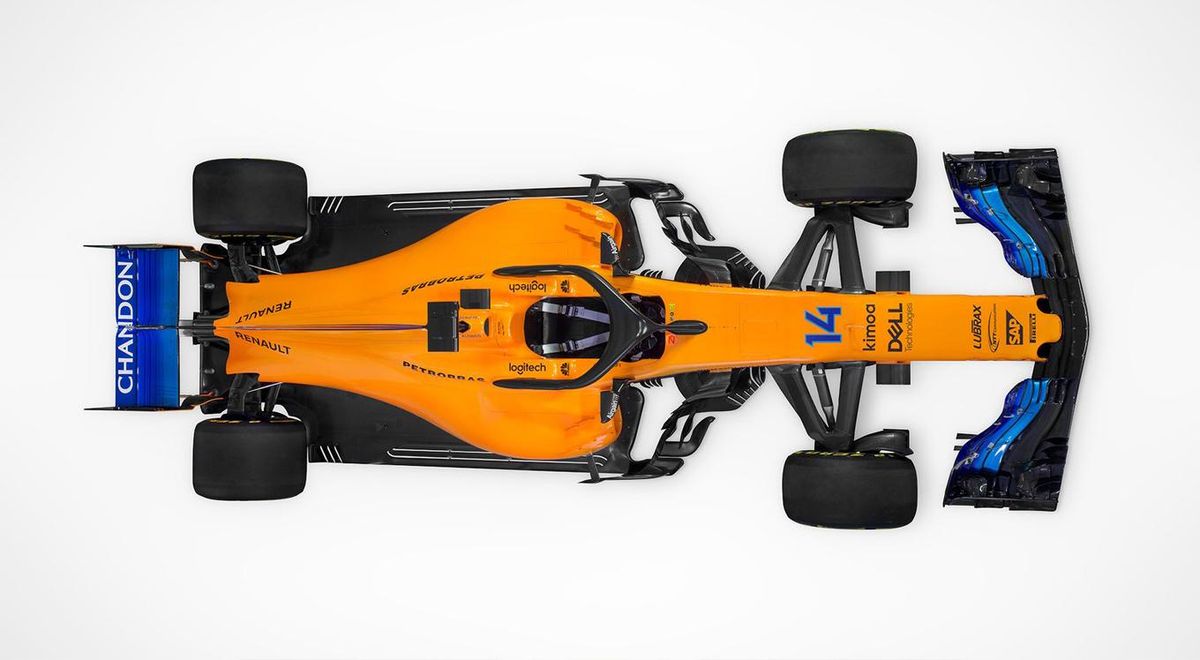 Felülnézetből a narancsba és kékbe öltözött konstrukció (Fotó: McLaren)