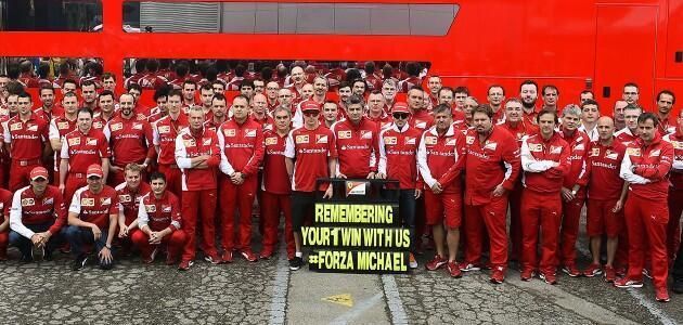 A Ferrarinál reggel Michael Schumacher első, Scuderiával aratott győzelmére emlékeztek – 1996-ban szerezte Barcelonában