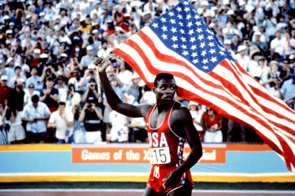 Carl Lewis az 1984-es Los Angeles-i olimpián (Fotó: AFP)