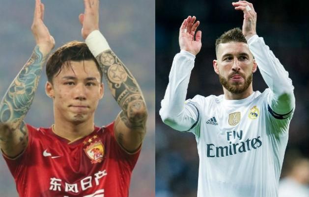 Csang Lin-peng és Sergio Ramos (Forrás: Twitter)