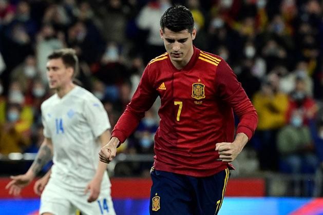 Álvaro Morata már az 52. mérkőzésén eljutott 25 gólig a spanyol nemzeti csapatban (Fotó: AFP)