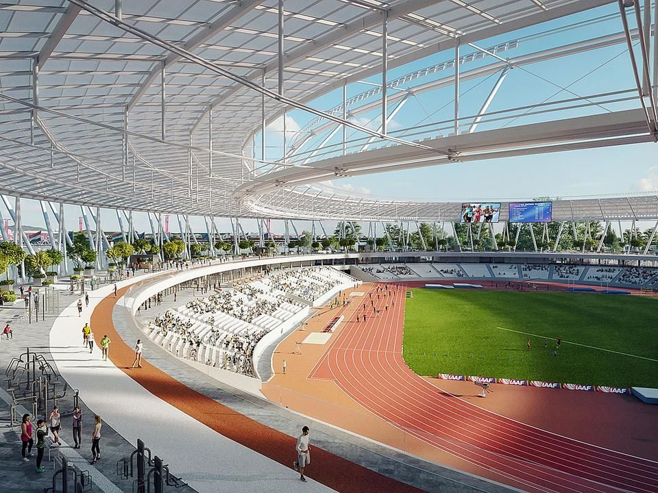 Így nézhet ki a Csepel-sziget északi részére tervezett stadion (Fotó: Magyar Atlétikai Szövetség)