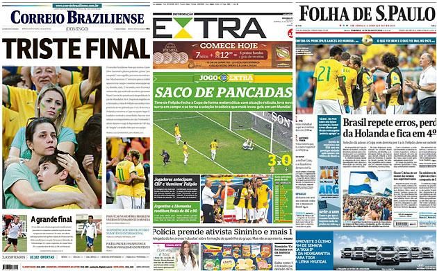 Szomorú vég; Bokszzsákszerep; Megismételt hibák – másnapi brazil lapok címoldalai