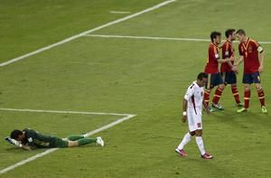 A szünet után határozottabban támadó spanyol válogatott volt
a pályán, nem is maradt el az eredmény...