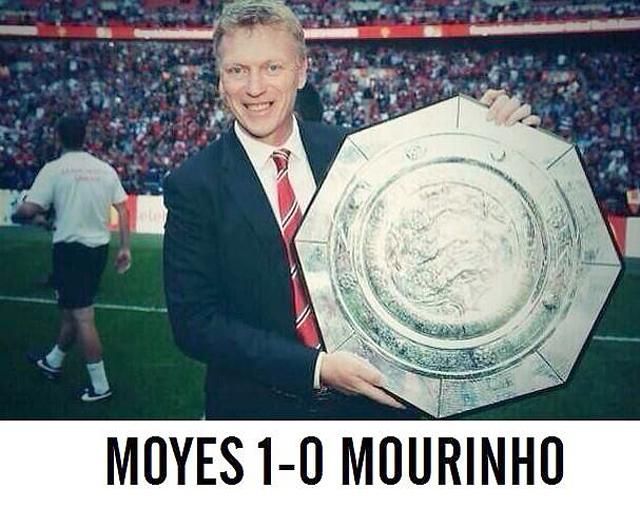 José Mourinhónál még a Community Shieldet nyerő David Moyes 
is sikeresebb volt ebben a szezonban (Fotó: facebook.com/Troll.Football)