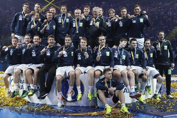 A norvég kézilabdázás férfiszakágának legnagyobb sikere: a 2017-es franciaországi világbajnokságon ezüstérmes lett a csapat, soraiban Kent Robin Tönnesennel (Fotó: AFP)