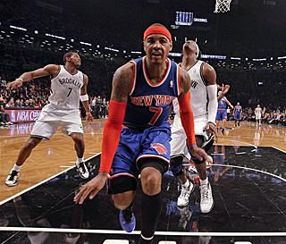 Anthony táncát a Nets játékosai csak figyelhették (Fotó: Reuters)