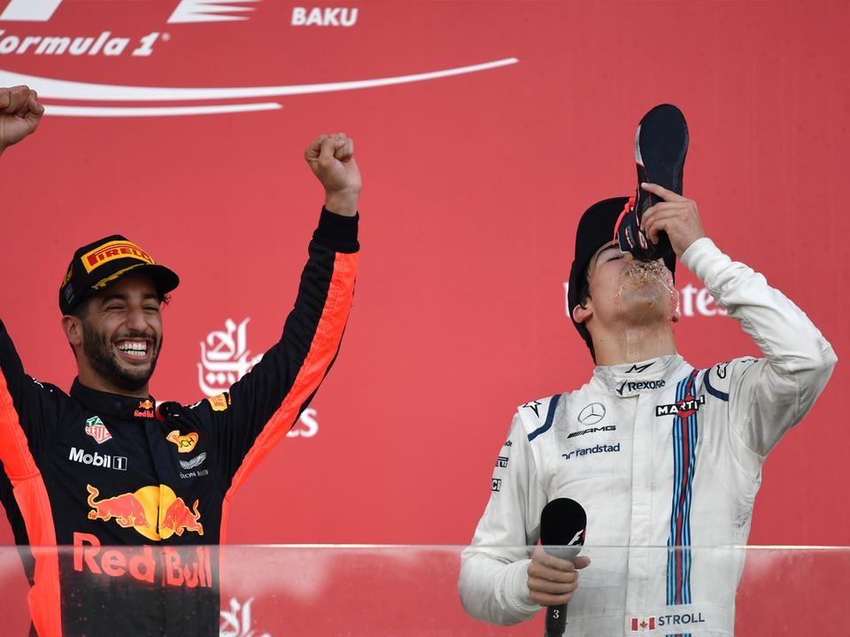 Stroll tavaly megízlelhette Ricciardo győztes „koktélját” – azóta nem állt dobogón (Fotó: AFP)