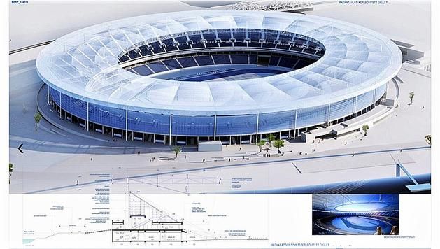 Az atlétikai stadion terve (Forrás: Napur Architect)
