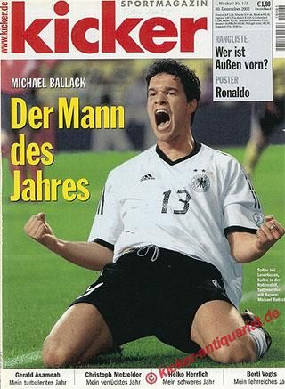 Michael Ballack 2002 utolsó Kickerjének címlapján